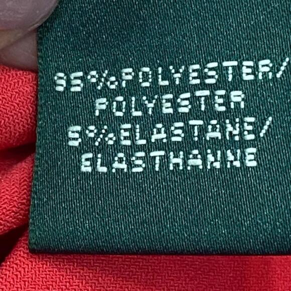 Ralph Lauren Red Ruched Wrap Midi Dress Size 8 - Picture 8 of 9